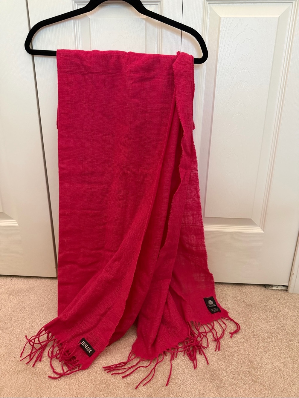 Bright Fuchsia Fringe Scarf